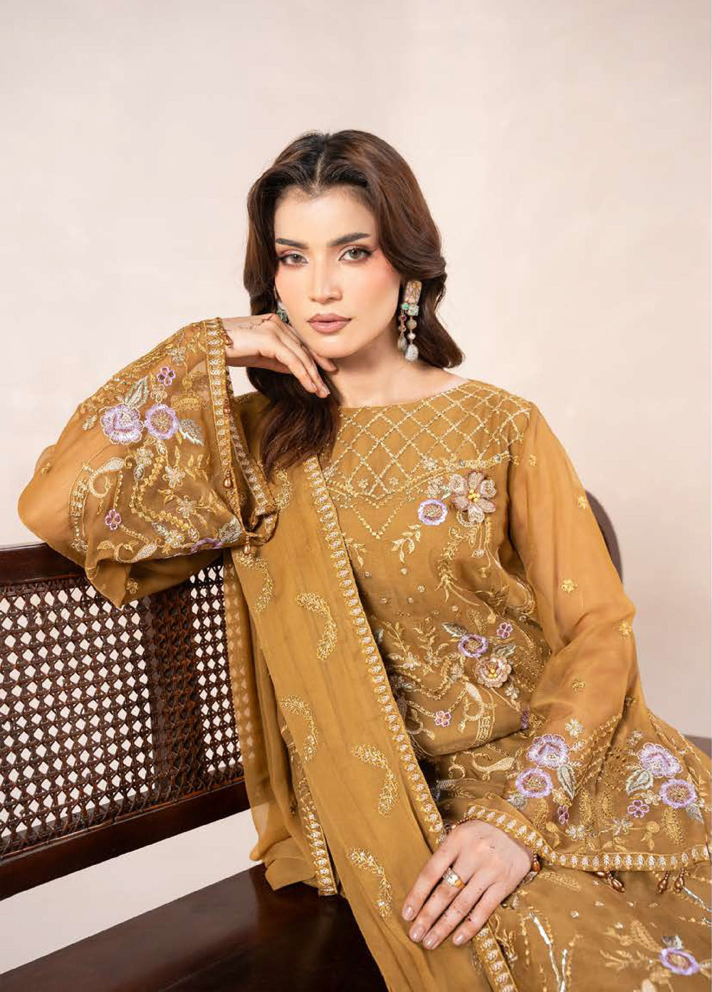 Anaya Noor by Zebtan Unstitched Embroidered Chiffon 3 Piece Suit ZB26UAN AN-02 - Festive Collection