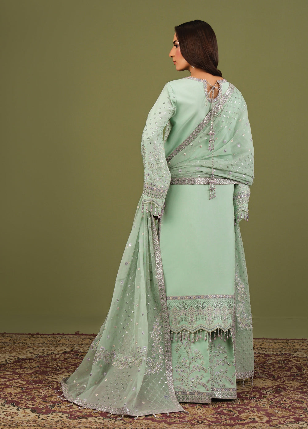Alizeh Luxe Unstitched Raw Silk Embroidered 3 Piece Suit AFB26UL D-07 Pearly - Winter Collection