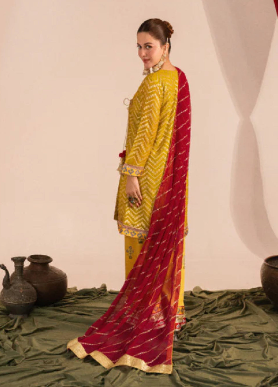 Zaaviay Olive Splash Chikankari Suits Pret 3 Piece Festive Collection