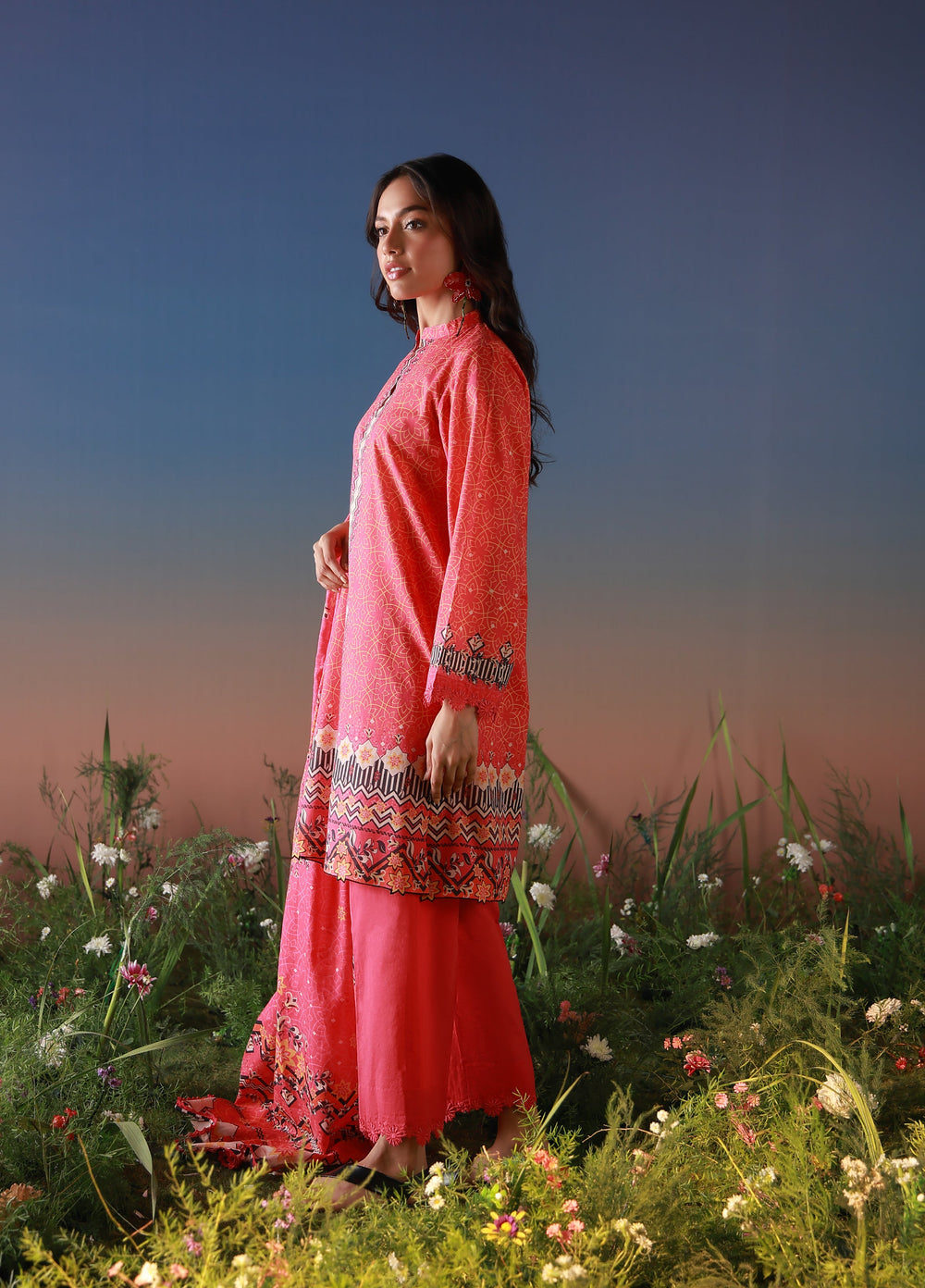 Mirha by Sahar Unstitched Printed Lawn 3 Piece Suit SS1-26-20 Scarlet Tapestry - Summer Collection