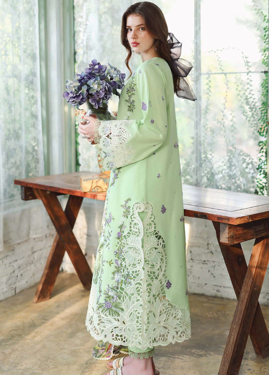 The Secret Garden by Mushq Unstitched Embroidered Lawn 3 Piece Suit MU26ULSG Verdant Bloom HUNSS260212 - Festive Collection