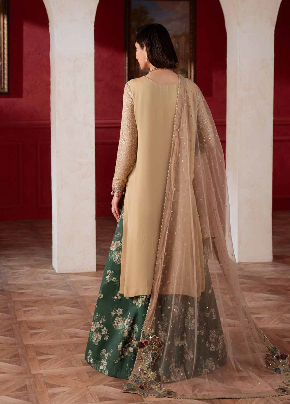Amaya by Nureh Unstitched Embroidered Chiffon 4 Piece Suit NU26UCA AM-39 - Festive Collection