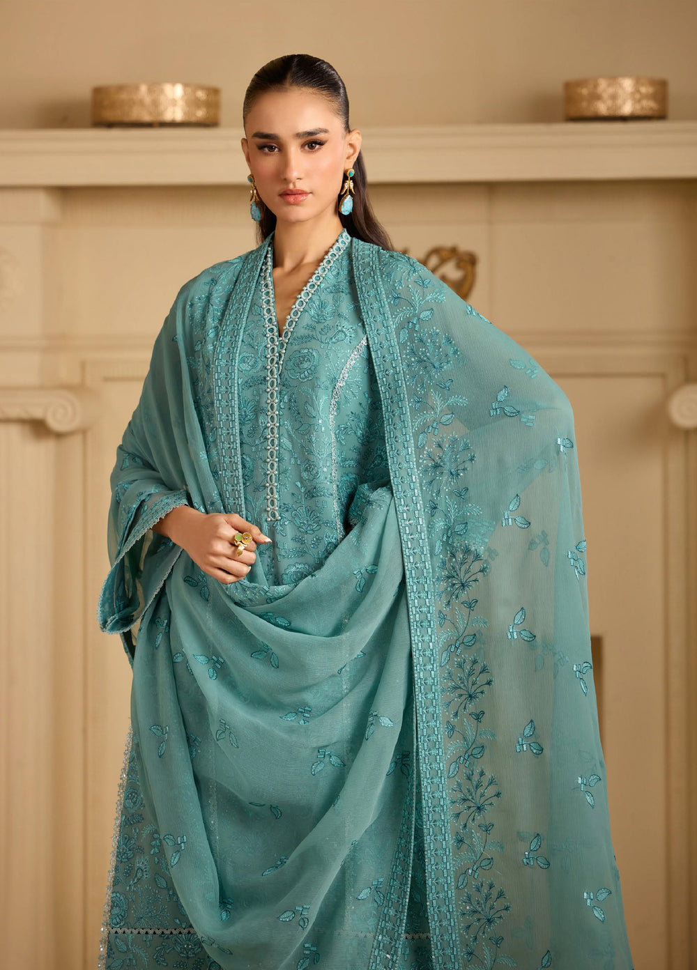 Alizeh Fashion Unstitched Embroidered Chiffon 3 Piece Suit AF26UCF AF-CH-2249-Abrish - Festive Collection