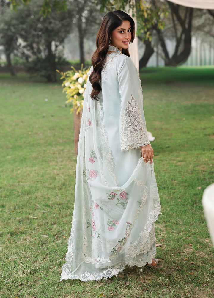Tales of Petals by Sardinia Unstitched Embroidered Luxury Lawn 3 Pcs Suit SRD26UTP D-1 Ocean Waves - Festive