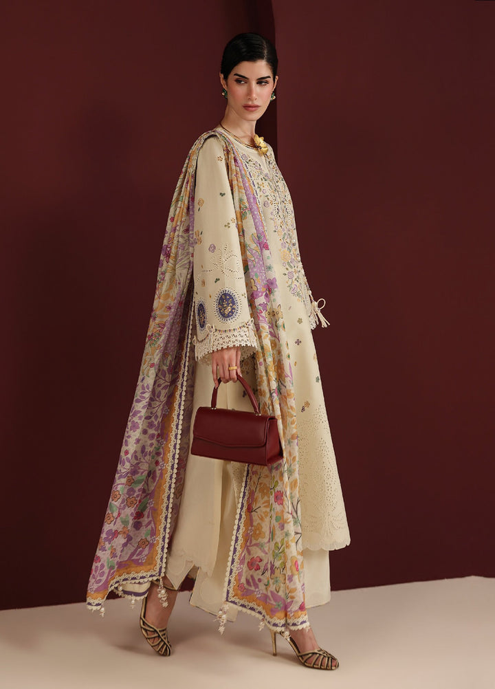 Iris by Jazmin Unstitched Embroidered Lawn 3 Piece Suit JZ26ULI IL26-D01 - Eid Collection