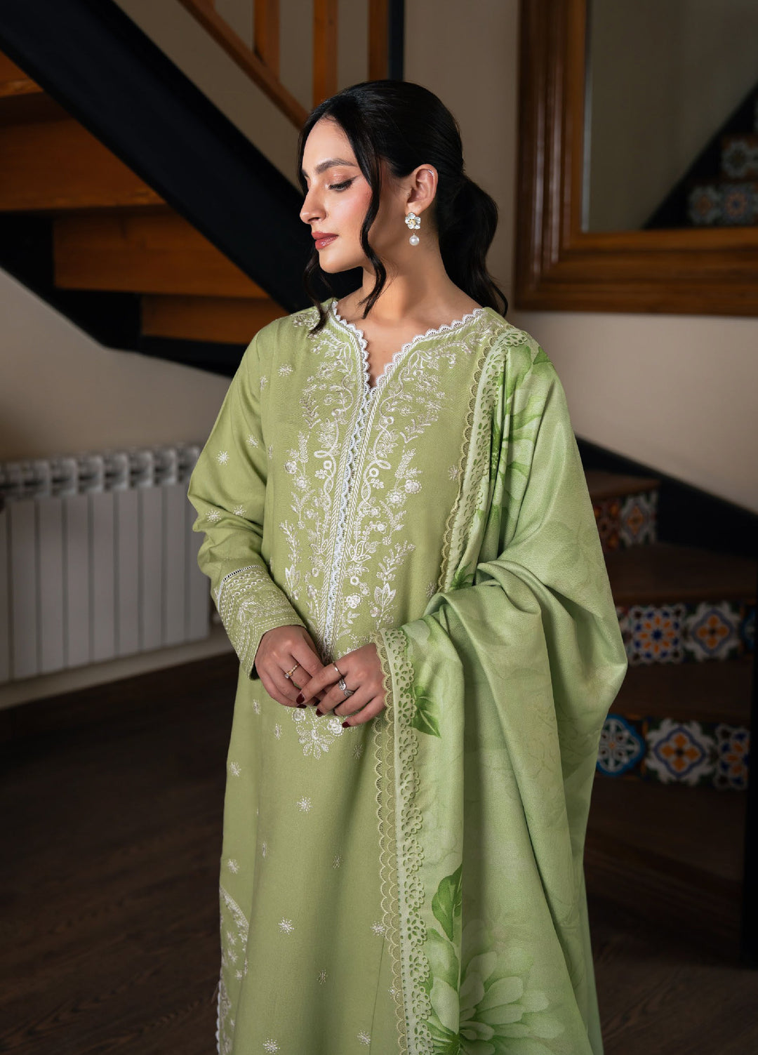 Neeshay Winter Reverie Unstitched Karandi Embroidered Suits 3 Piece NSH25WR Virsine - Winter Collection