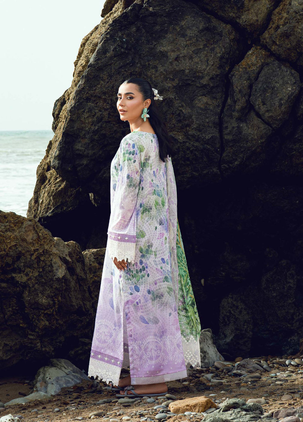 Gardenia by Nureh Unstitched Embroidered Lawn 3 Piece Suit NU26UGL NSG-200 - Summer Collection