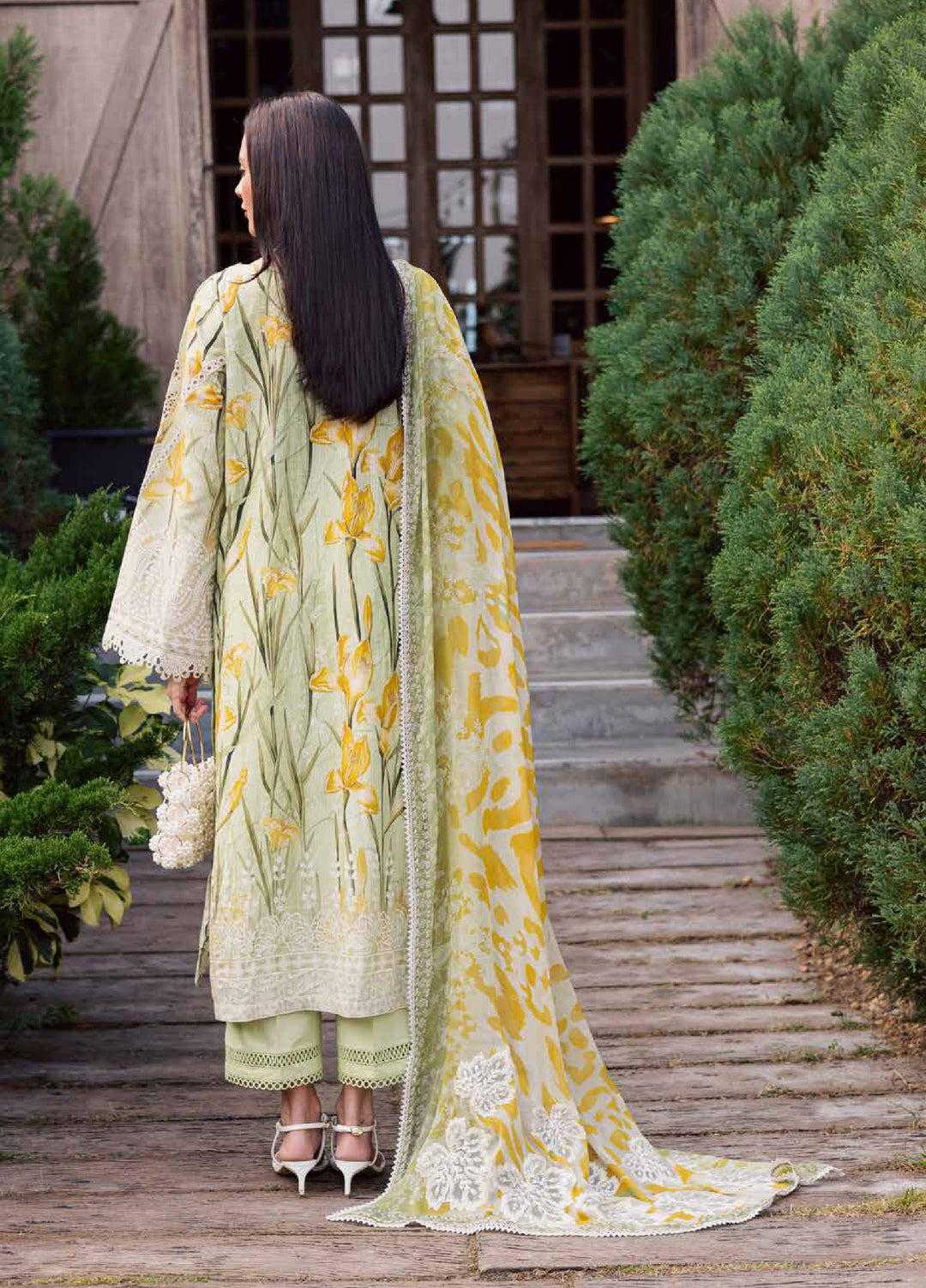 Gardenia by Nureh Unstitched Embroidered Lawn 3 Piece Suit NU26UGL NSG-212 - Summer Collection