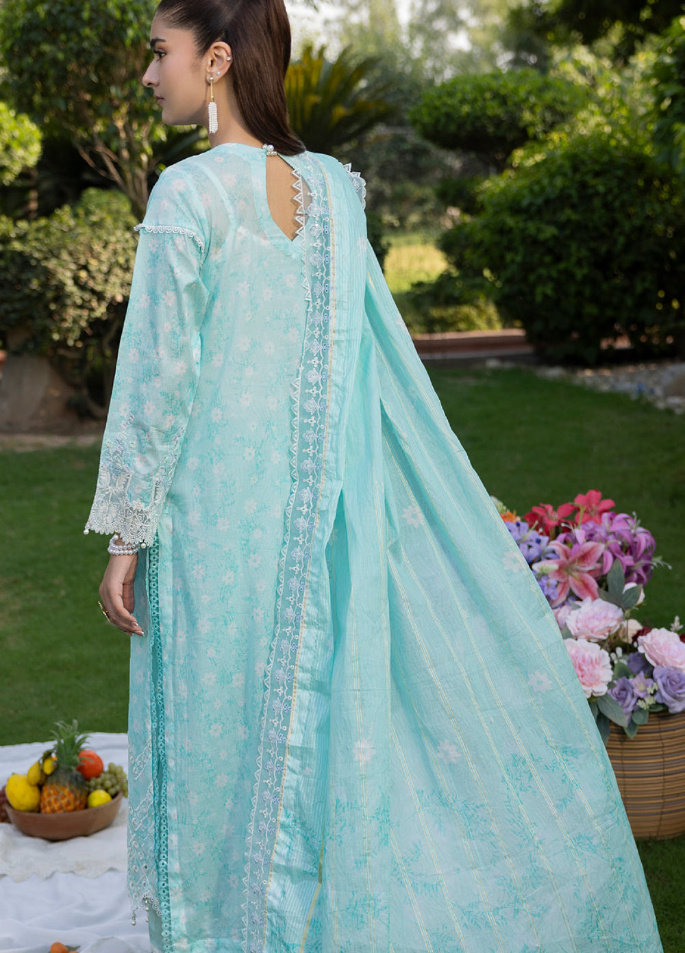 Al Zohaib Applique Kari Unstitched Embroidered Lawn 3 Piece Suit AZ26UAL D-08 - Casual Collection