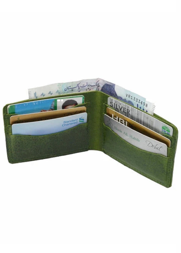 Vintage by Jild Mens Genuine Vintage Leather Wallet-Olive green S1 - Wallets Collection