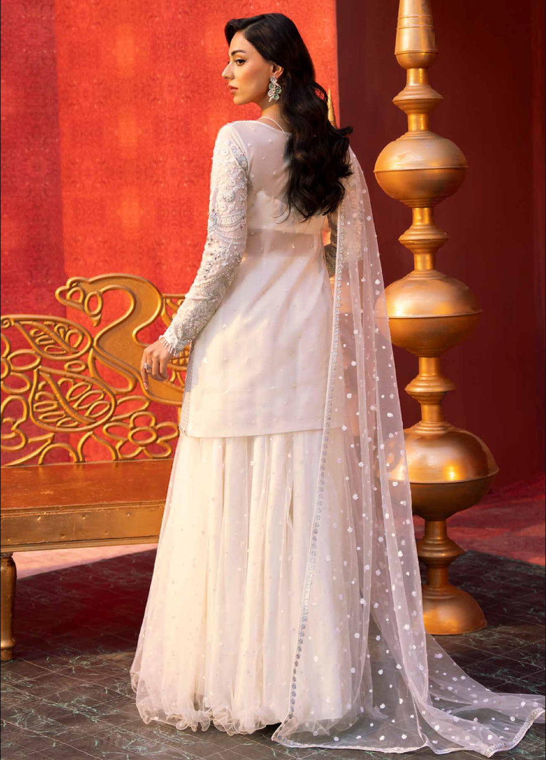 Zarmina by Zariya Unstitched Embroidered Bareeze Net 3 Piece Suit ZRY26UZ ZB50043 - Festive Collection