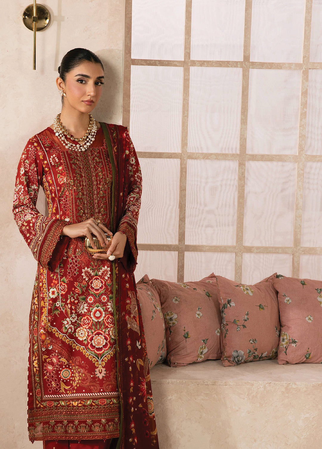 Gulaal Unstitched Embroidered Lawn 3 Piece Suit GL26ULF Calyx D-7 - Festive Collection