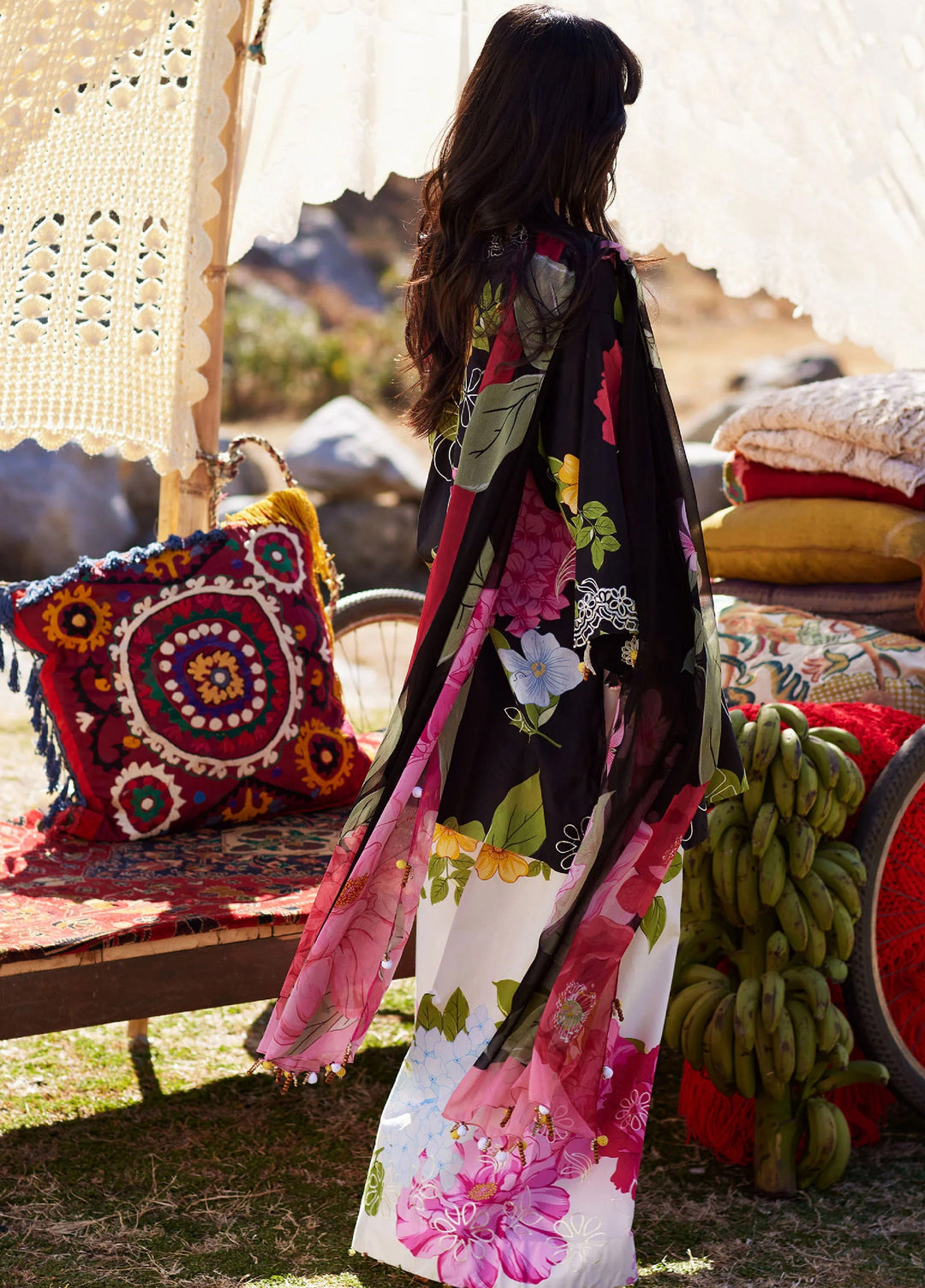 Meili by Zaha Unstitched Embroidered Lawn 3 Piece Suit ZK26UML ZL26-13A - Festive Collection
