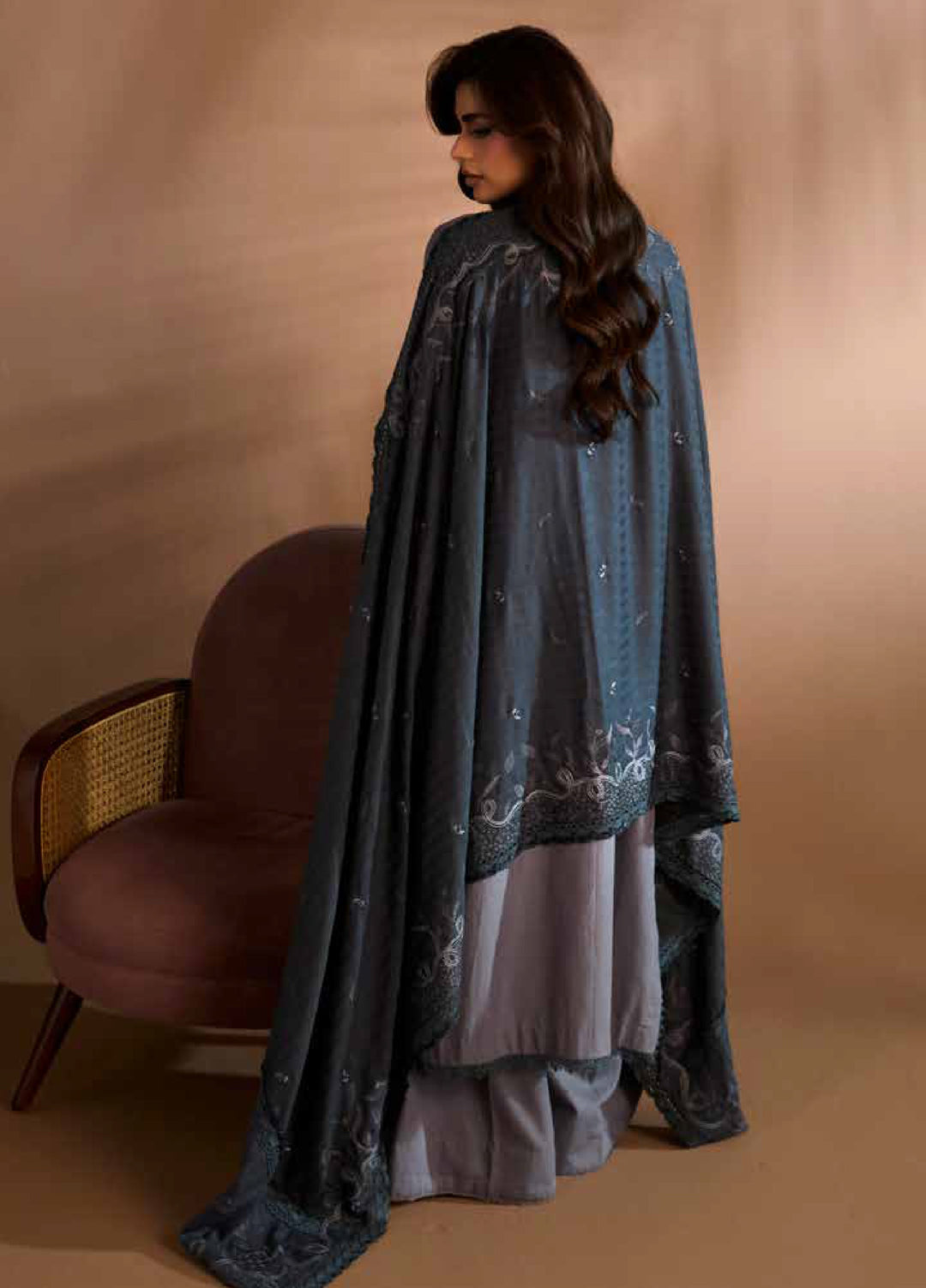 Sobia Nazir Unstitched Shawl Embroidered Khaddar 3 Piece SN25SW D-05 B - Winter Collection