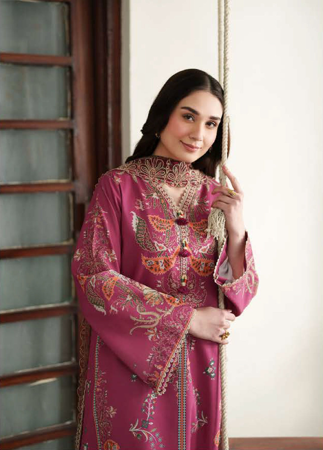 Whispered Florals by Roheenaz Unstitched Embroidered Lawn 3 Pcs Suit RNZ26UWF D-14 B FLORAL GARDEN - Summer