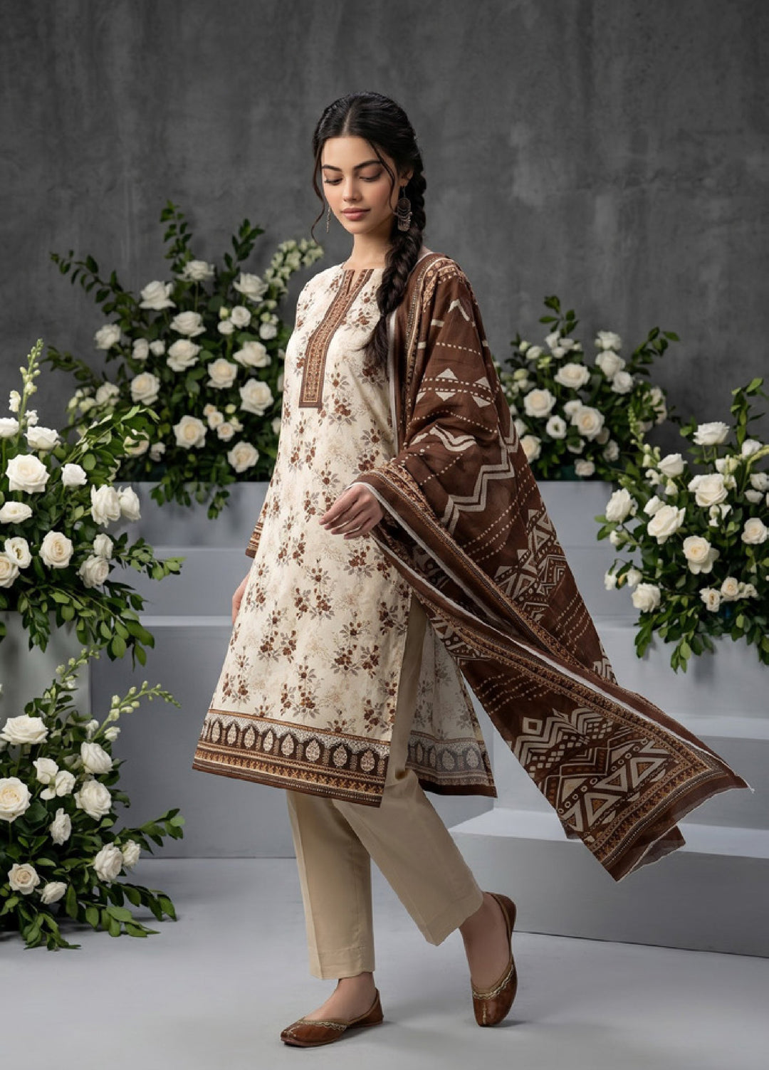 Salina Dobby by Regalia Textiles Unstitched Printed Lawn 3 Piece Suit RG26UPS D-02 - Casual Collection