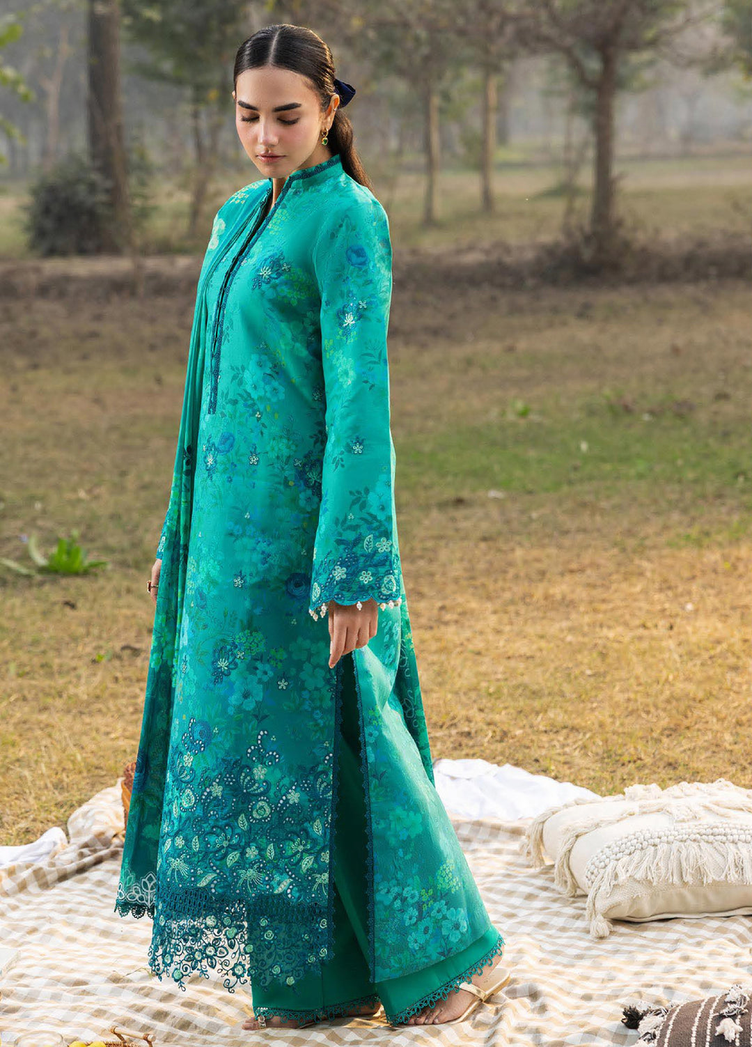 Summer Printkari Exclusive by RajBari Unstitched Embroidered Lawn 3 Piece Suit RB26USP D-04 - Casual Collection