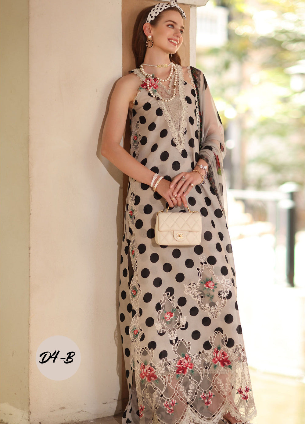 Noor by Saadia Asad Unstitched Embroidered Lawn 3 Piece Suit SA26UNE D-04B - Eid Collection