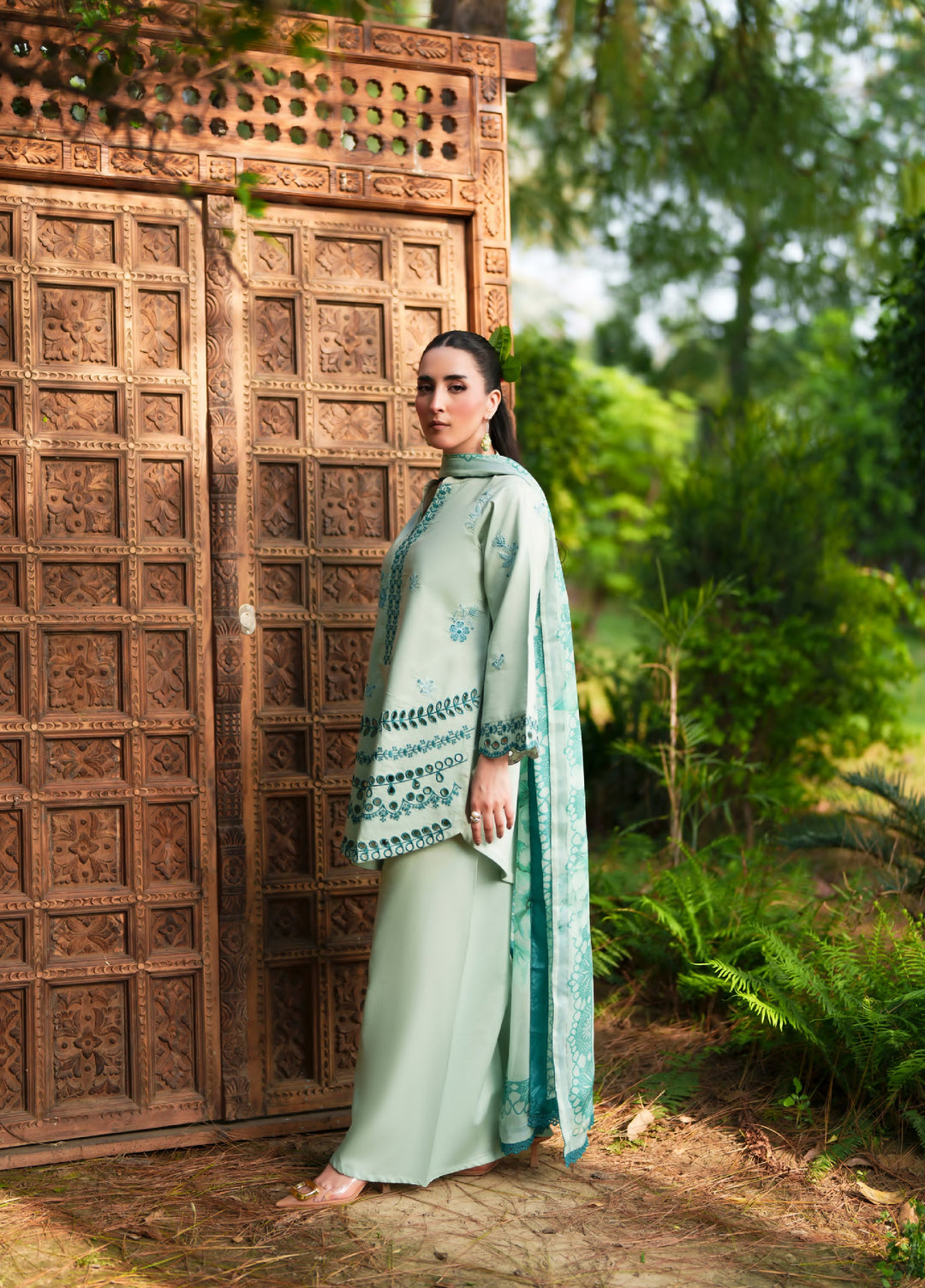 Golden Enara by Rashid Textiles Unstitched Embroidered Lawn 3 Piece Suit RT26ULG 3705 - Casual Collection