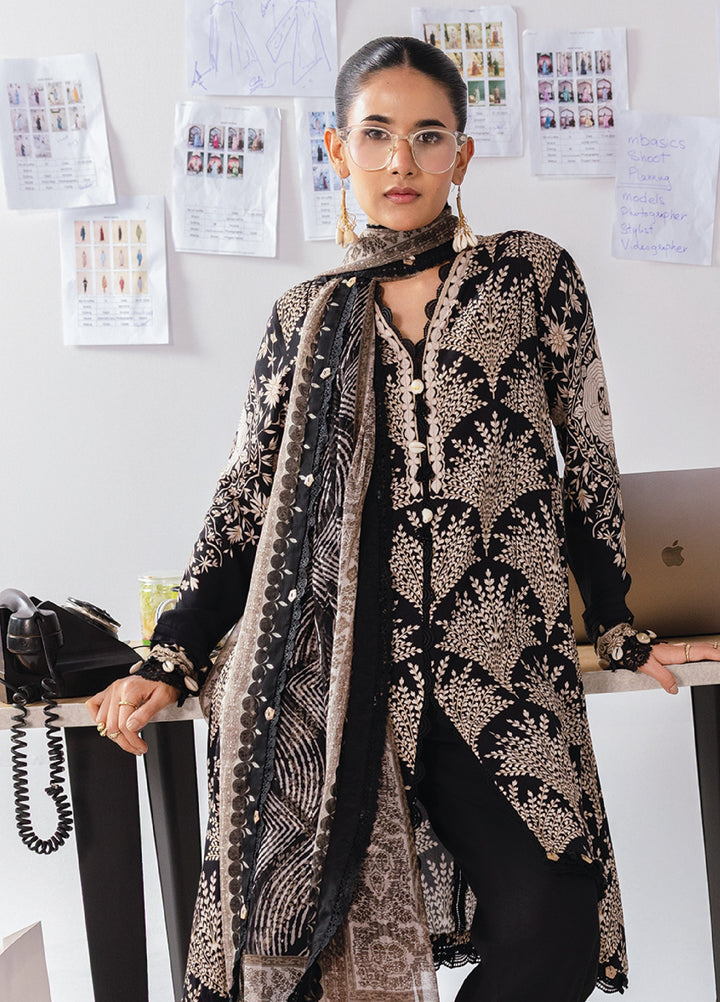 M Basics By Maria B Unstitched Digital Printed Linen 3 Piece MB25UW 1108-A - Winter Collection