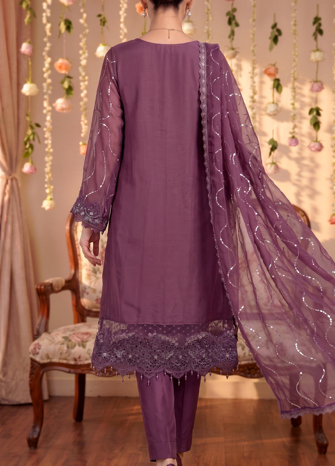 Anaya Noor by Zebtan Unstitched Embroidered Chiffon 3 Piece Suit ZB26UAC AN 04 - Festive Collection