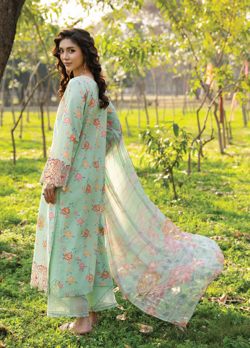 Eden Garden by Humdum Unstitched Embroidered Lawn 3 Piece Suit HB26UED D-10 - Summer Collection