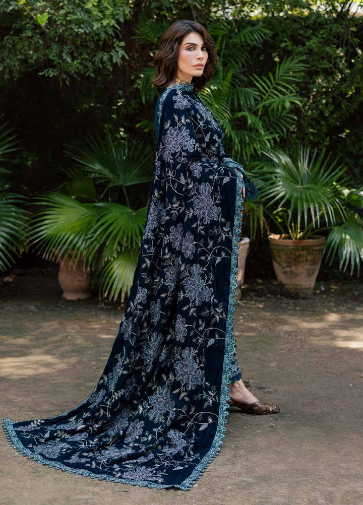 Nureh Exclusive Unstitched Luxury Leather Peach Embroidered Suits 3 Piece NU25LV NE-183 - Festive Collection