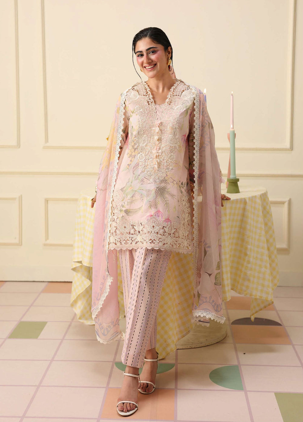 Soleil Hemline by Mushq Unstitched Printed Lawn 3 Piece Suit MU26USL Berry Creme HUNSS260311 - Festive Collection