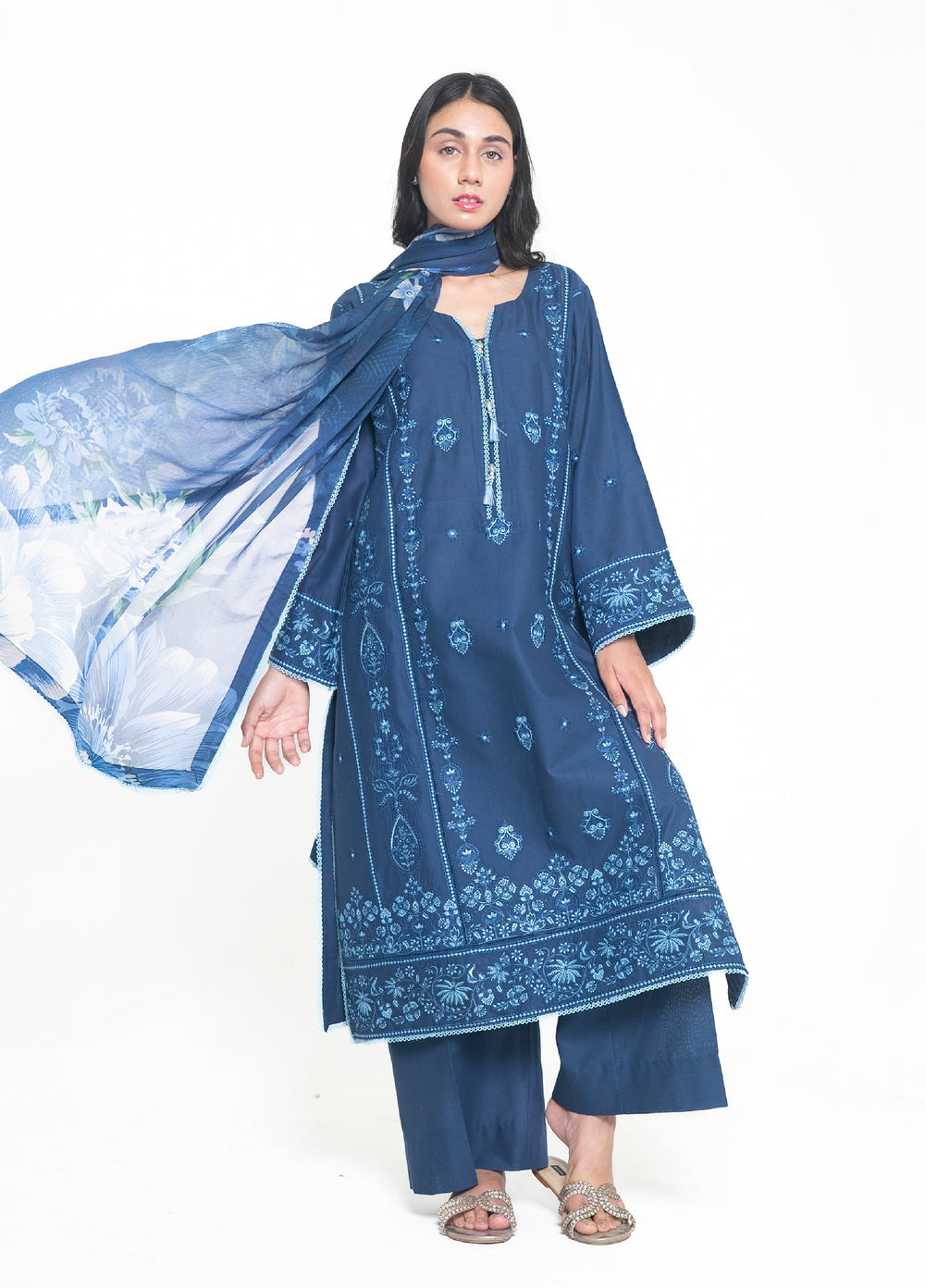 Zyna Unstitched Embroidered Lawn 3 Piece Suit ZY26ULS Amia - Summer Collection