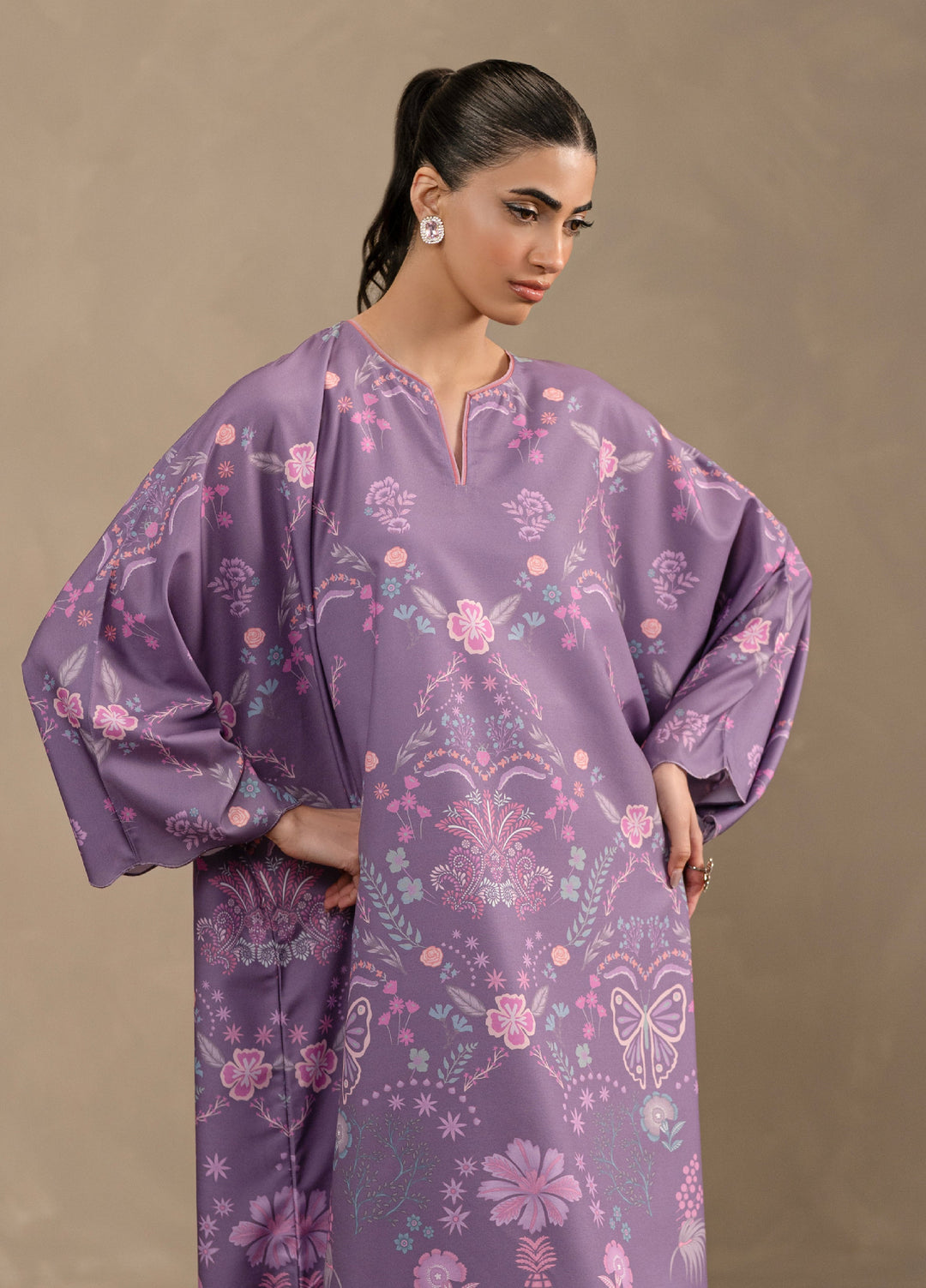 Seran Women Pret Printed Poly Cambric Kaftaan SN26PK D-7 Lilura - Casual Collection