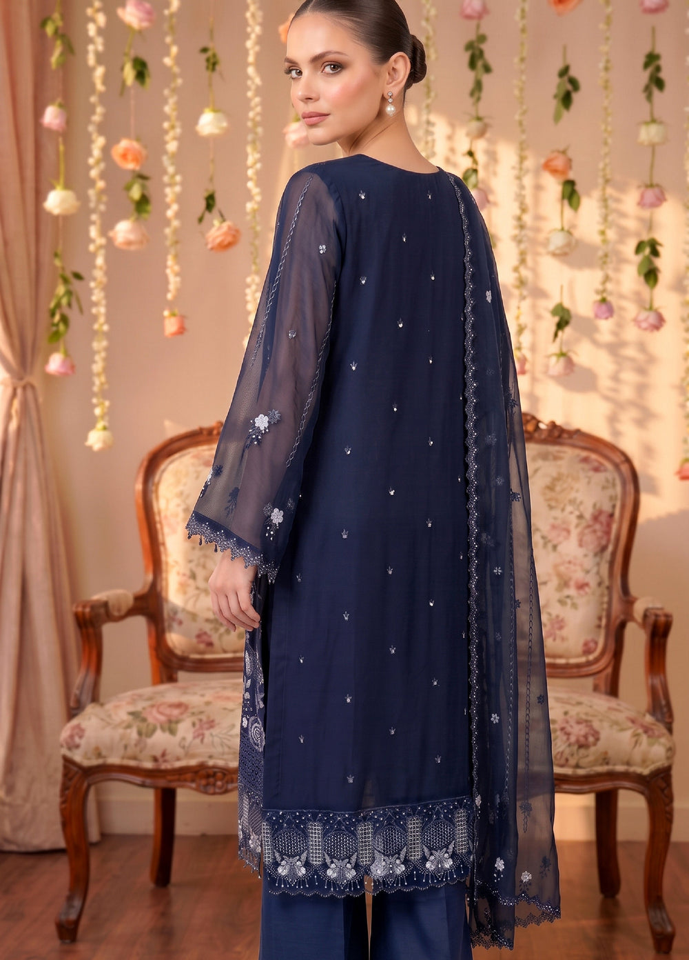 Anaya Noor by Zebtan Unstitched Embroidered Chiffon 3 Piece Suit ZB26UAC AN 09 - Festive Collection