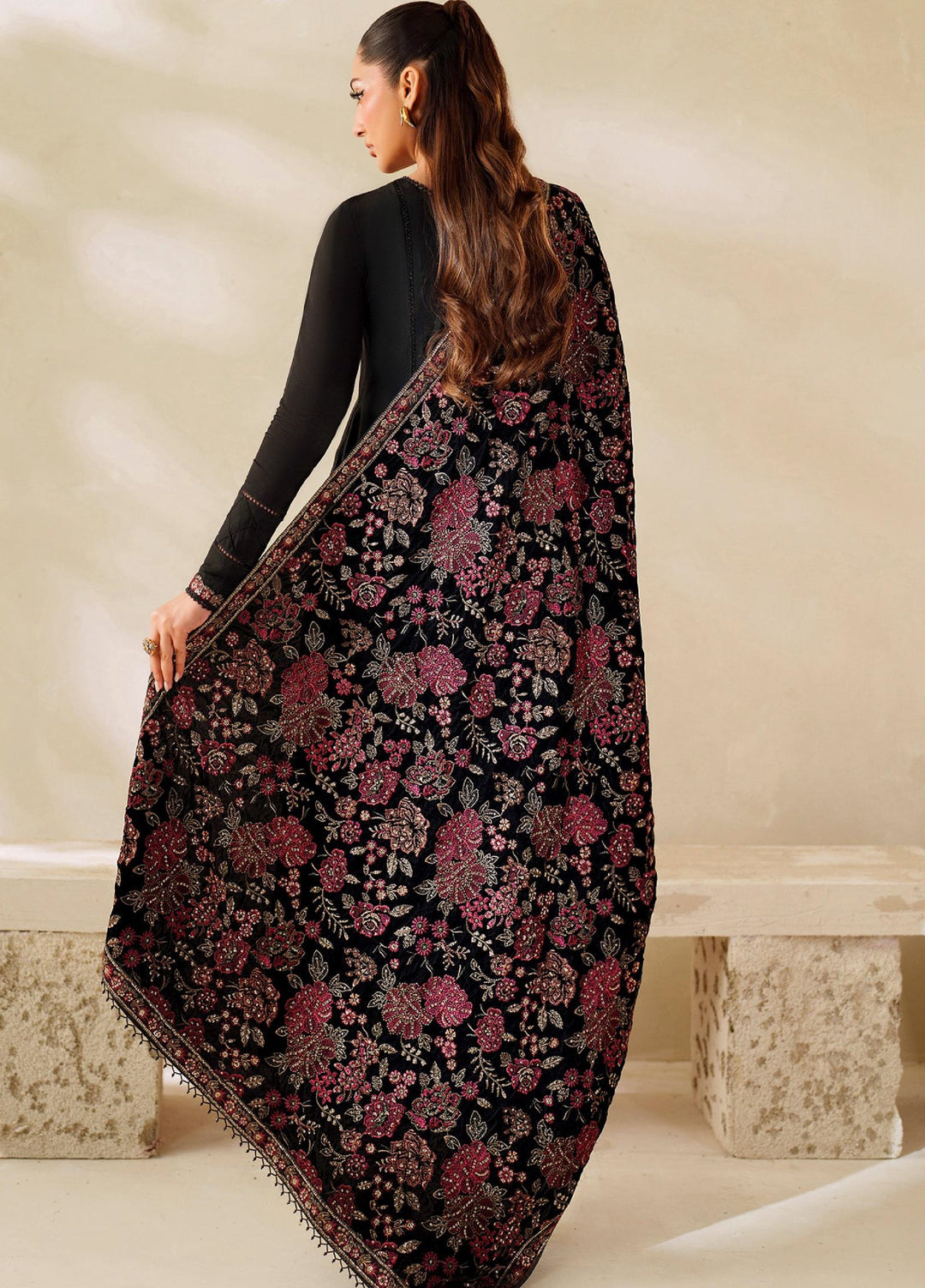 Zarif Velvet Shawls 1 Piece ZRF25VS ZRF-VS-03 - Festive Collection