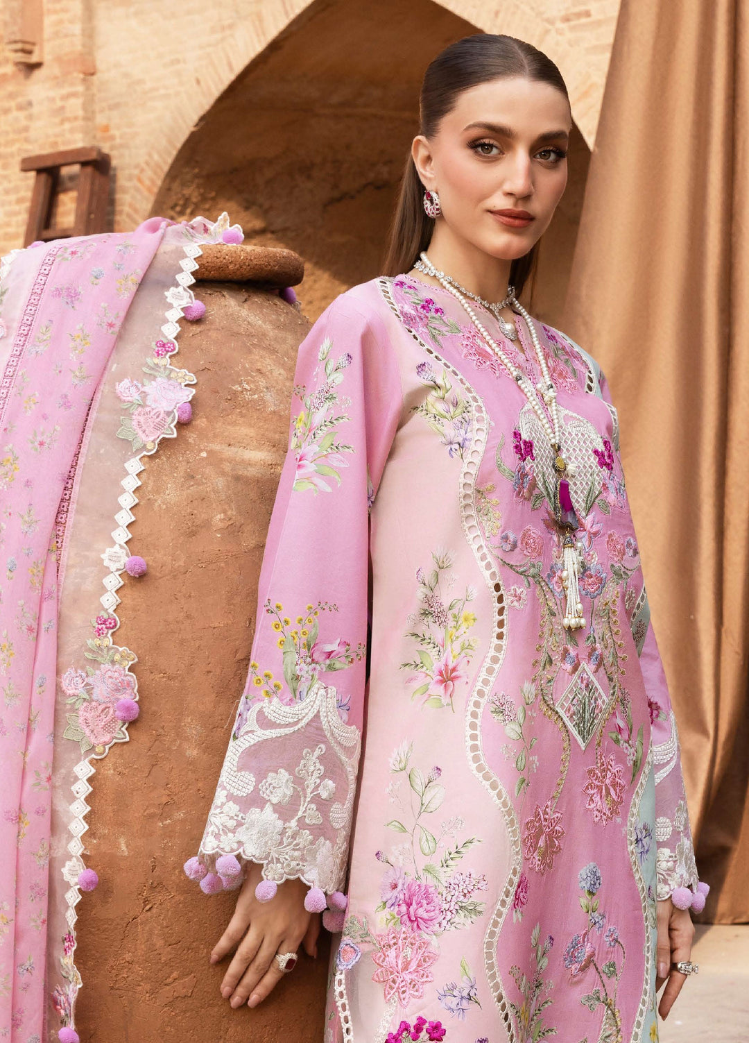 Saira Shakira Unstitched Embroidered Lawn 3 Piece Suit SSR26ULE SS-007A - Eid Collection