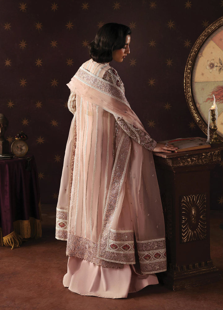 La Fuchsia by Afrozeh Unstitched Hand work Organza 3 Piece Suit AF26ULF Hermit FWU-0072 - Wedding Collection