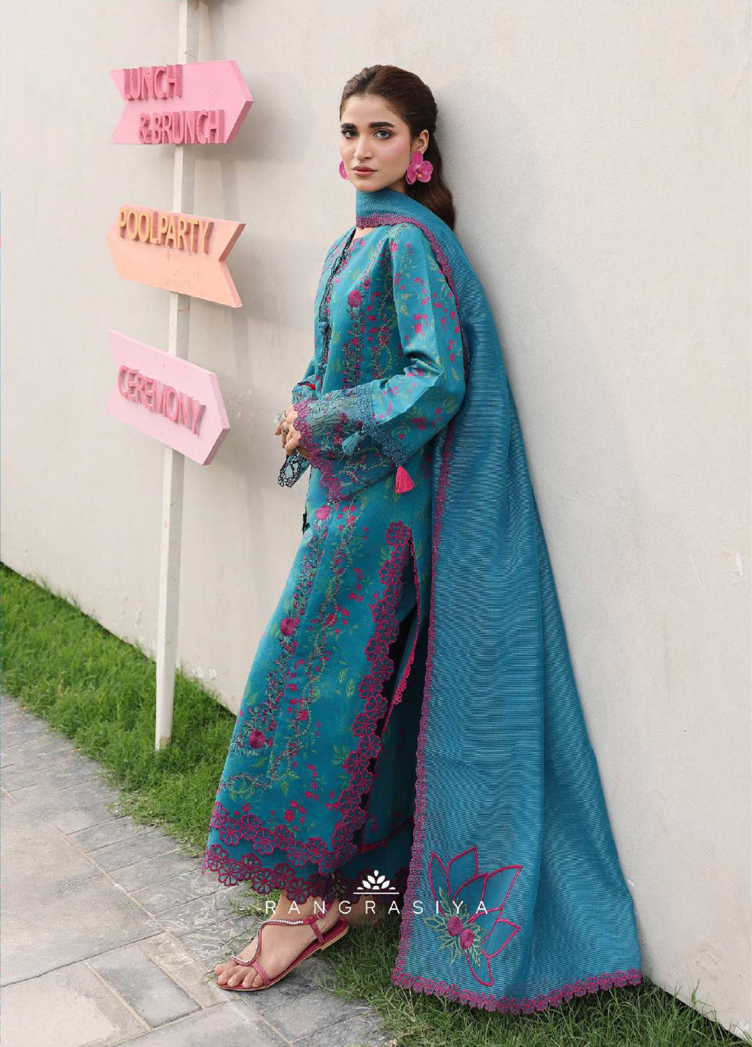 Florence by Rang Rasiya Unstitched Embroidered Lawn 3 Piece Suit RR26ULF Florence Tina - Festive Collection