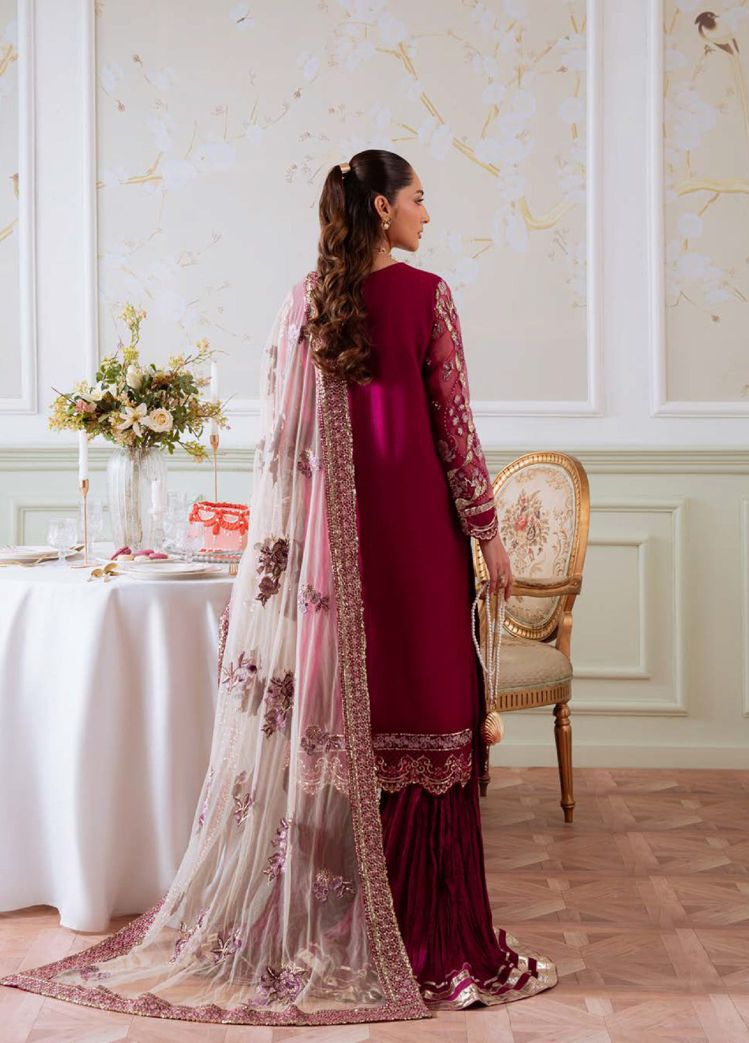 Elanora by Nureh Embroidered Unstitched Luxury Chiffon 3 Piece Suits NU25EC NEL-78 - Festive Collection