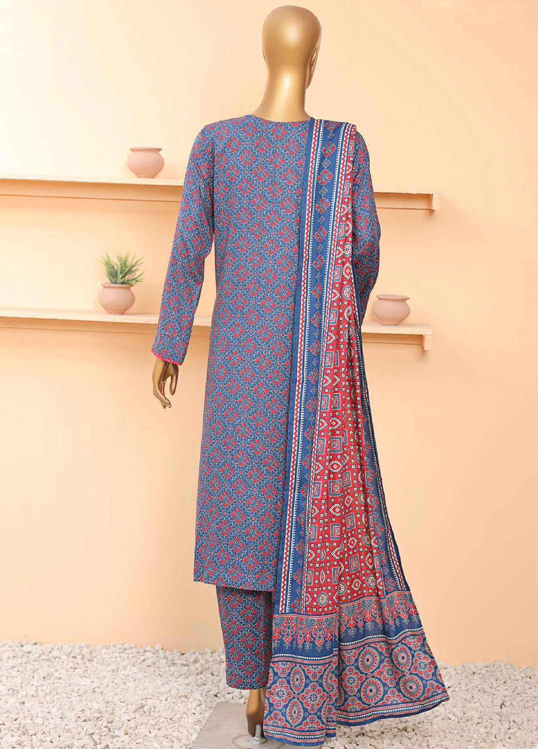 Wintry by Hz Textiles Printed Linen Suits Unstitched 3 Piece LCP-204 - Winter Collection