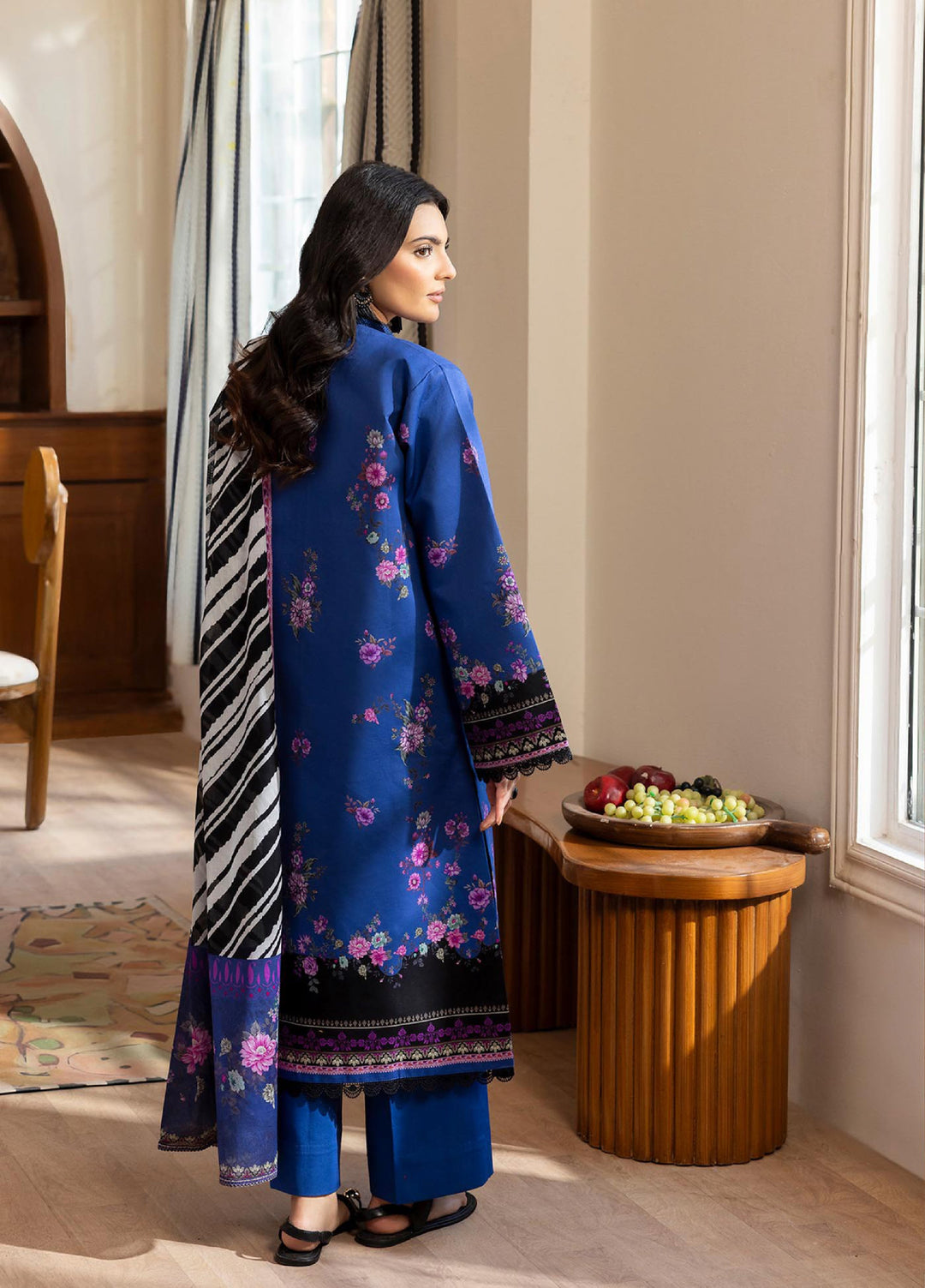 Nissa by RajBari Unstitched Printed Lawn 3 Piece Suit RB26ULN D-07 - Casual Collection
