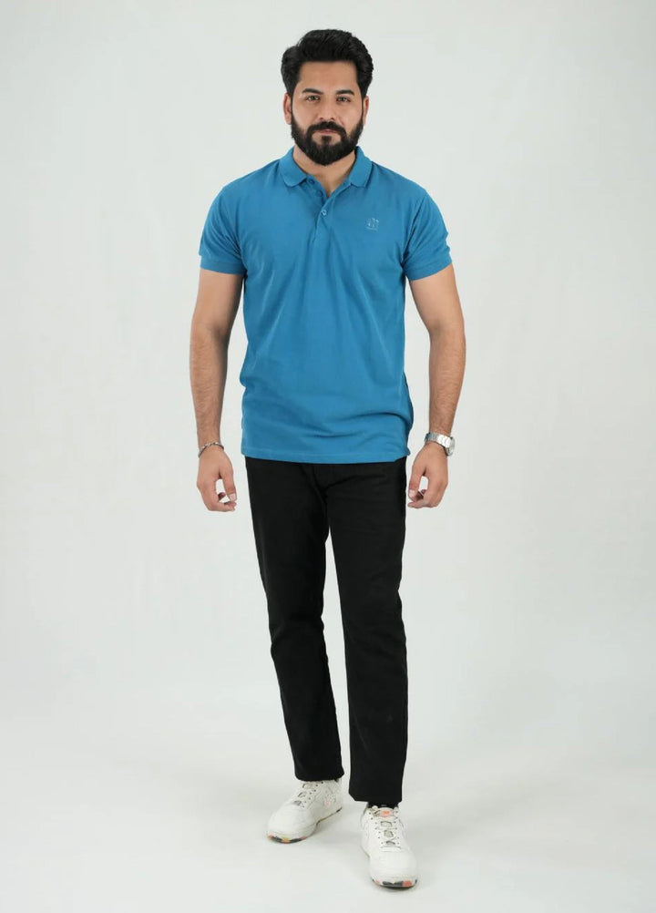 Mercato RTW Solids Cotton 1 Piece Blue Polo Shirt