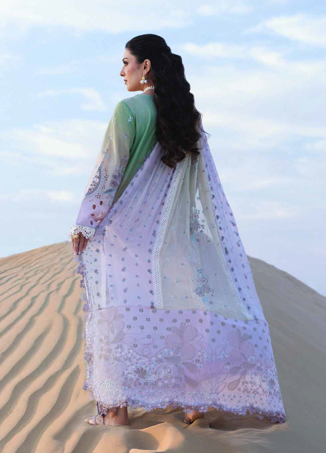 Aman by Nureh Unstitched Embroidered Luxury Lawn 3 Piece Suit NU26UA NE-228 - Festive Collection