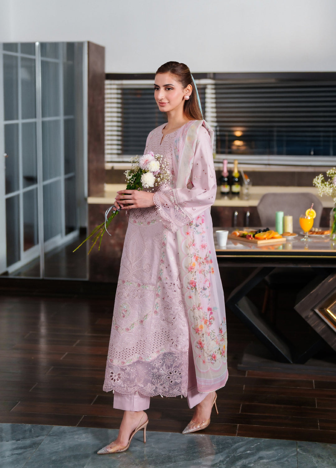 Symphony by Neeshay Unstitched Embroidered Luxury Lawn 3 Piece Suit NSH26US D-6 Kysa - Summer Collection