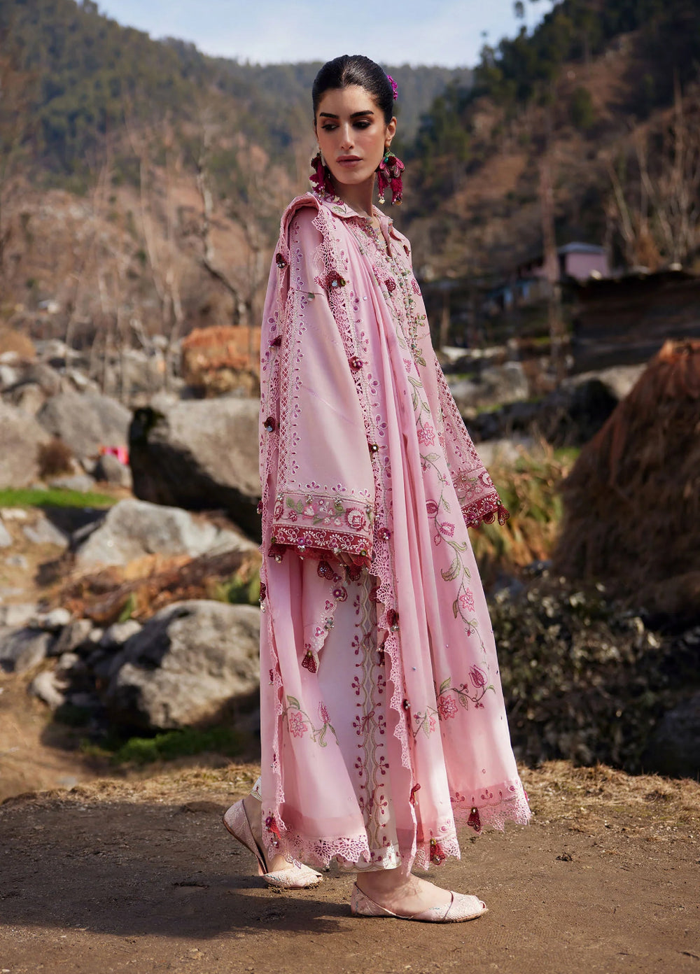 Meili by Zaha Unstitched Embroidered Lawn 3 Piece Suit ZK26UML ZL26-06B - Festive Collection