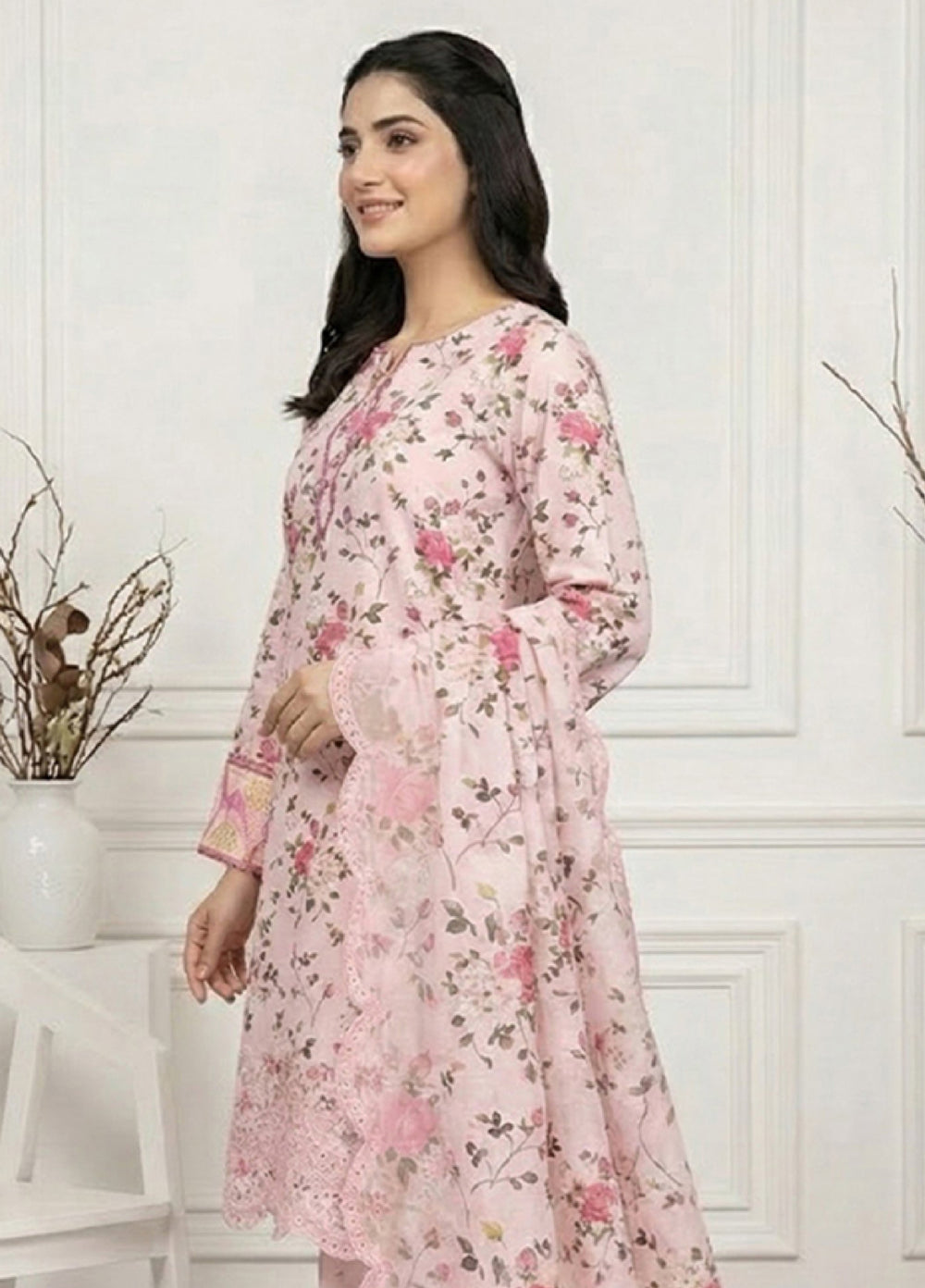Anmol by Ishq e Rang RTW Chikankari Lawn 3 Piece Suit IR26RA Flux AA-9 - Casual Collection