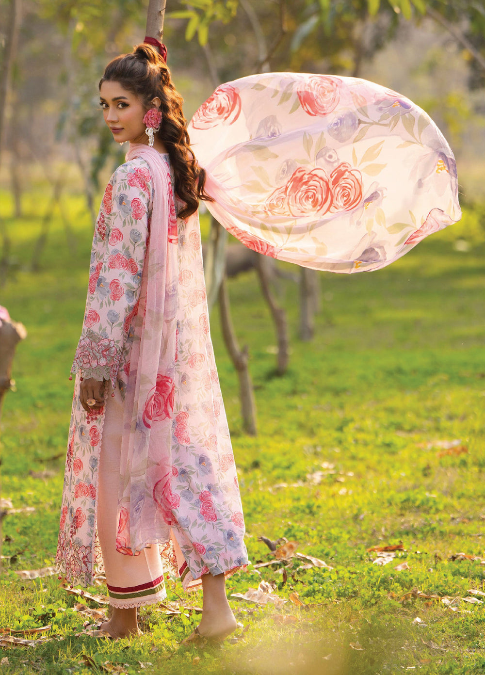 Eden Garden by Humdum Unstitched Embroidered Lawn 3 Piece Suit HB26UED D-08 - Summer Collection