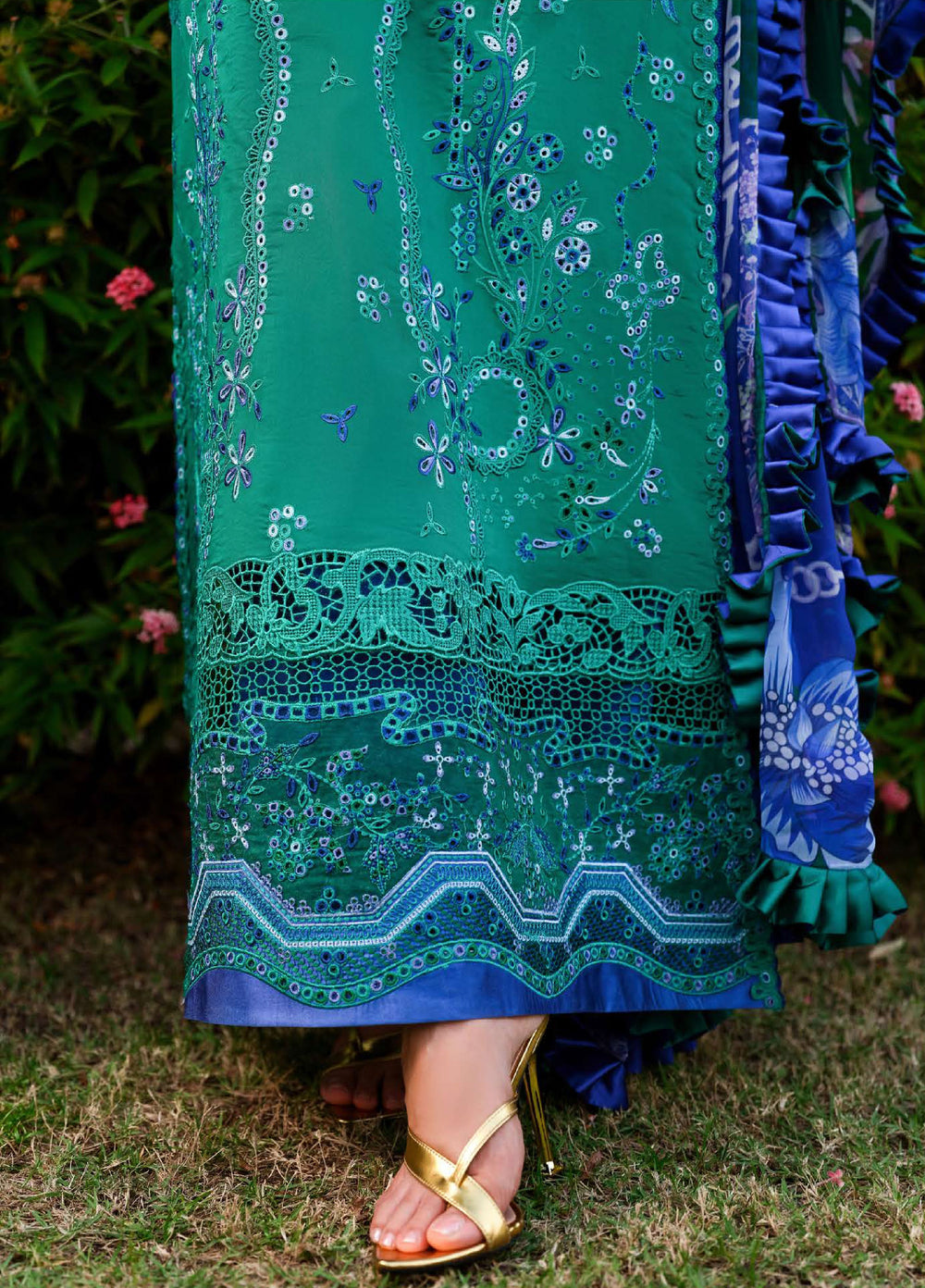 AMoi by Mushq Unstitched Embroidered Luxury Lawn 3 Piece Suit MU26AHL D-4 Blooming Romance - Summer Collection