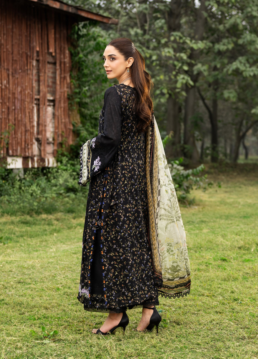 Elaf Premium Chikankari Unstitched Printed Lawn 3 Piece Suit EL26UPC ERC 4A KOYAL - Summer Collection