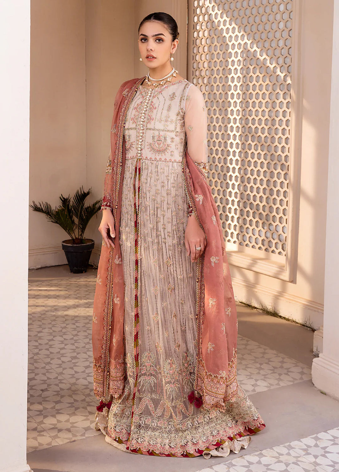 Xenia Formal Unstitched Luxury Net Suits 3 Piece XE25FL Shermina - Formals Collection
