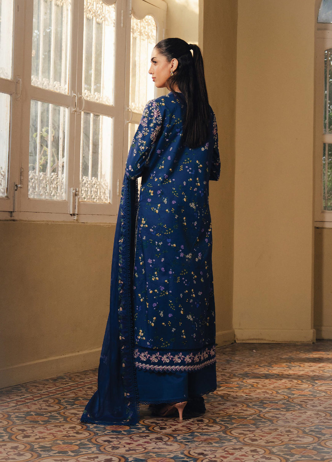 Daybreak by Afrozeh Unstitched Printkari Embroidered Lawn 3 Piece Suit AF26UDB D-9 DUSKMELT - Summer Collection