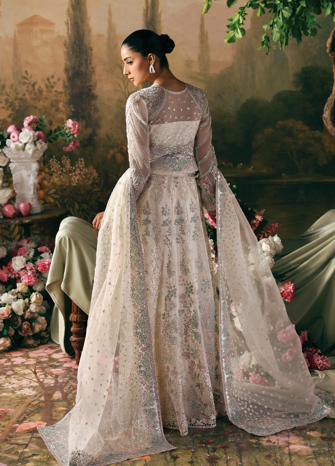 La Fuchsia by Afrozeh Unstitched Hand work Organza 3 Piece Suit AF26ULF Queen FWU-0077 - Wedding Collection