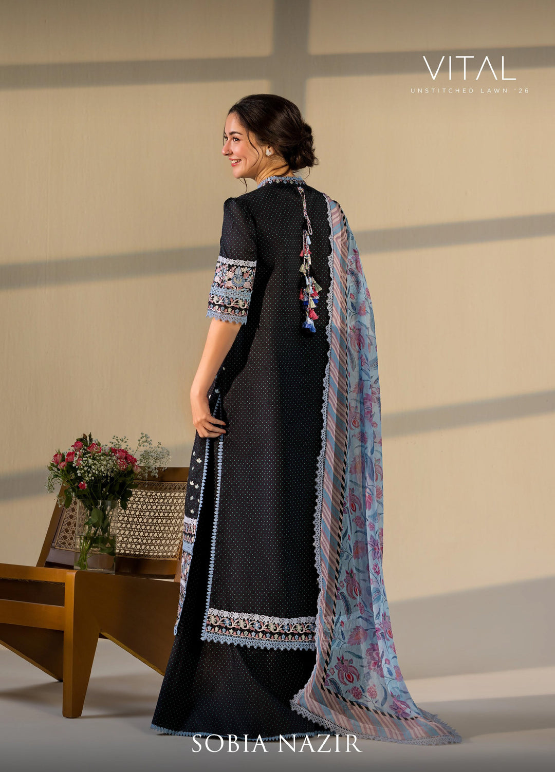 Vital by Sobia Nazir Unstitched Embroidered Lawn 3 Piece Suit SN26UVL 6B - Summer Collection